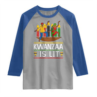 Funny Kwanzaa Is Lit Raglan Shirt Festival Of Lights African Heritage Gift - Wonder Print Shop