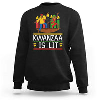 Funny Kwanzaa Is Lit Sweatshirt Festival Of Lights African Heritage Gift - Wonder Print Shop