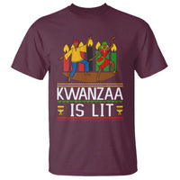 Funny Kwanzaa Is Lit T Shirt Festival Of Lights African Heritage Gift - Wonder Print Shop