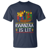 Funny Kwanzaa Is Lit T Shirt Festival Of Lights African Heritage Gift - Wonder Print Shop
