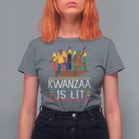 Funny Kwanzaa Is Lit T Shirt For Women Festival Of Lights African Heritage Gift - Wonder Print Shop