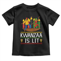 Funny Kwanzaa Is Lit Toddler T Shirt Festival Of Lights African Heritage Gift - Wonder Print Shop