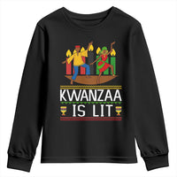 Funny Kwanzaa Is Lit Youth Sweatshirt Festival Of Lights African Heritage Gift - Wonder Print Shop