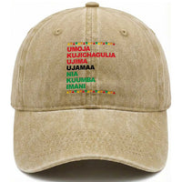 7 Principles Of Kwanzaa Washed Cotton Baseball Cap African American Holiday Gift