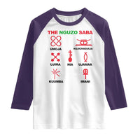 Nguzo Saba Seven Principles Of Kwanzaa Celebration Gift Raglan Shirt - Wonder Print Shop
