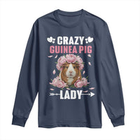 Funny Crazy Guinea Pig Lady Long Sleeve Shirt Cavy Mom Gift - Wonder Print Shop