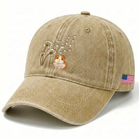 Flower Guinea Pig Dandelion Washed Cotton Baseball Cap Funny Cavy Lover Gift