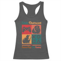 Funny Easily Distracted By Guinea Pigs And Gaming Racerback Tank Top Game Lover Gift - Wonder Print Shop