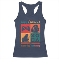 Funny Easily Distracted By Guinea Pigs And Gaming Racerback Tank Top Game Lover Gift - Wonder Print Shop