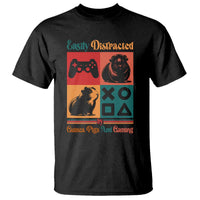 Funny Easily Distracted By Guinea Pigs And Gaming T Shirt Game Lover Gift - Wonder Print Shop