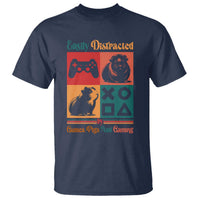 Funny Easily Distracted By Guinea Pigs And Gaming T Shirt Game Lover Gift - Wonder Print Shop