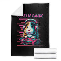 Funny Guinea Pig Video Game Player Gift Throw Blanket Guinea Be Gaming - Wonder Print Shop