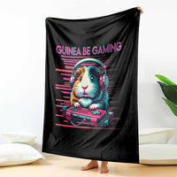 Funny Guinea Pig Video Game Player Gift Throw Blanket Guinea Be Gaming - Wonder Print Shop