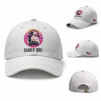 Funny Guinea Pig Video Game Rodent Lover Baseball Cap Gamers Girl Sunset Retro Gift