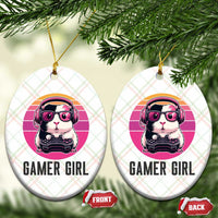 Funny Guinea Pig Video Game Rodent Lover Ceramic Ornament Gamers Girl Sunset Retro Gift - Wonder Print Shop