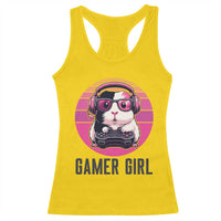 Funny Guinea Pig Video Game Rodent Lover Racerback Tank Top Gamers Girl Sunset Retro Gift - Wonder Print Shop