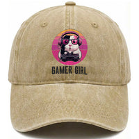 Funny Guinea Pig Video Game Rodent Lover Washed Cotton Baseball Cap Gamers Girl Sunset Retro Gift
