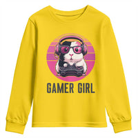 Funny Guinea Pig Video Game Rodent Lover Youth Sweatshirt Gamers Girl Sunset Retro Gift - Wonder Print Shop