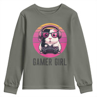 Funny Guinea Pig Video Game Rodent Lover Youth Sweatshirt Gamers Girl Sunset Retro Gift - Wonder Print Shop