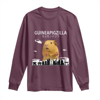 Funny Giant Guinea Pig Monster Roaring Tokyo Japan Long Sleeve Shirt Guineapigzilla - Wonder Print Shop