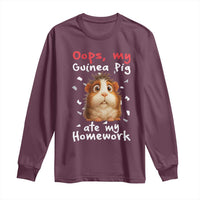 Oops My Guinea Pig Ate My Homework Long Sleeve Shirt Funny Cavy Lover Gift - Wonder Print Shop