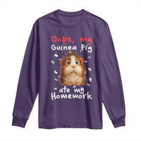 Oops My Guinea Pig Ate My Homework Long Sleeve Shirt Funny Cavy Lover Gift - Wonder Print Shop