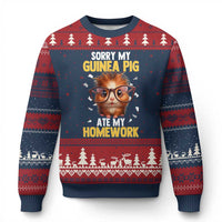 Funny My Guinea Pig Ate My Homework Ugly Christmas Sweater Gift For Rodent Lovers - Wonder Print Shop