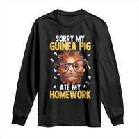 Funny My Guinea Pig Ate My Homework Long Sleeve Shirt Gift For Rodent Lovers - Wonder Print Shop