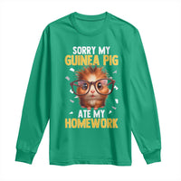 Funny My Guinea Pig Ate My Homework Long Sleeve Shirt Gift For Rodent Lovers - Wonder Print Shop