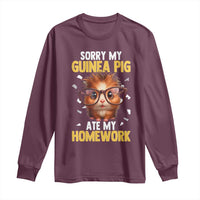 Funny My Guinea Pig Ate My Homework Long Sleeve Shirt Gift For Rodent Lovers - Wonder Print Shop