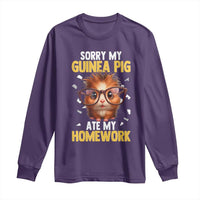 Funny My Guinea Pig Ate My Homework Long Sleeve Shirt Gift For Rodent Lovers - Wonder Print Shop