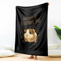 Anatomy Of A Guinea Pig Throw Blanket Funny Cavy Lover Animal Anatomy Gift - Wonder Print Shop