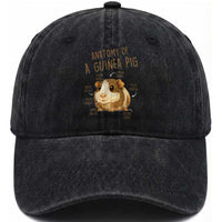 Anatomy Of A Guinea Pig Washed Cotton Baseball Cap Funny Cavy Lover Animal Anatomy Gift