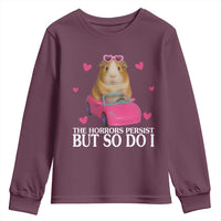 Funny Guinea Pig Lover Gift Youth Sweatshirt The Horrors Persist But So Do I - Wonder Print Shop