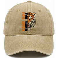 Tiger Football Lover Washed Cotton Baseball Cap Game Day Fan Lifestyle