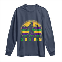 Funny Mardi Gras Bigfoot Long Sleeve Shirt Six Seven Meme