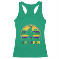 Funny Mardi Gras Bigfoot Racerback Tank Top Six Seven Meme