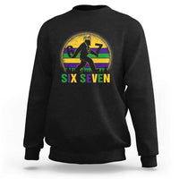 Funny Mardi Gras Bigfoot Sweatshirt Six Seven Meme