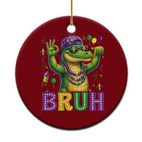 Mardi Gras Mardigator Alligator Six Seven Bruh Meme Ceramic Ornament
