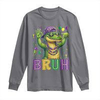 Mardi Gras Mardigator Alligator Six Seven Bruh Meme Long Sleeve Shirt