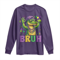 Mardi Gras Mardigator Alligator Six Seven Bruh Meme Long Sleeve Shirt