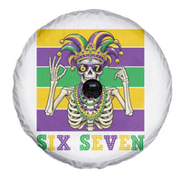 Funny Mardi Gras Skeleton Spare Tire Cover Six Seven Meme