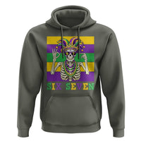 Funny Mardi Gras Skeleton Hoodie Six Seven Meme