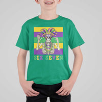 Funny Mardi Gras Skeleton T Shirt For Kid Six Seven Meme