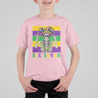 Funny Mardi Gras Skeleton T Shirt For Kid Six Seven Meme