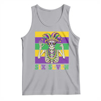 Funny Mardi Gras Skeleton Tank Top Six Seven Meme
