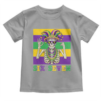 Funny Mardi Gras Skeleton Toddler T Shirt Six Seven Meme