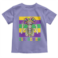 Funny Mardi Gras Skeleton Toddler T Shirt Six Seven Meme