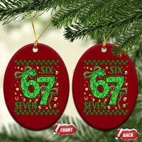 Funny St Patricks Day Ceramic Ornament Six Seven Meme Irish Gag Gift
