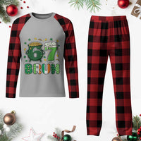 Funny St Patricks Day Six Seven Meme Plaid Pajama Set Irish American Gift